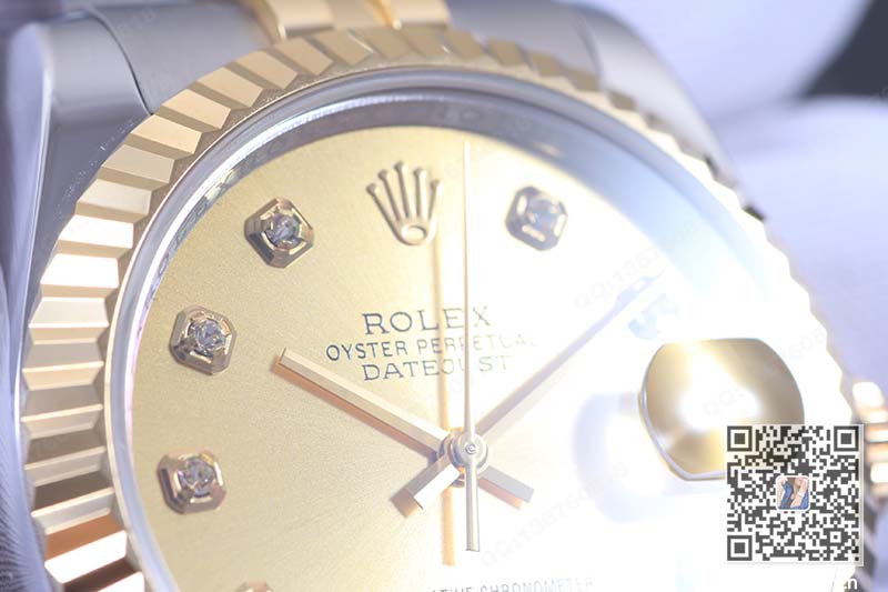 【NOOB厂新版】高仿劳力士Rolex日志型自动机械金表116233G