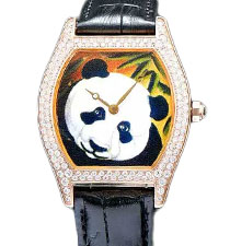 CARTIER卡地亚龟形系列HPI00348玫瑰金镶钻石英腕表 大熊猫